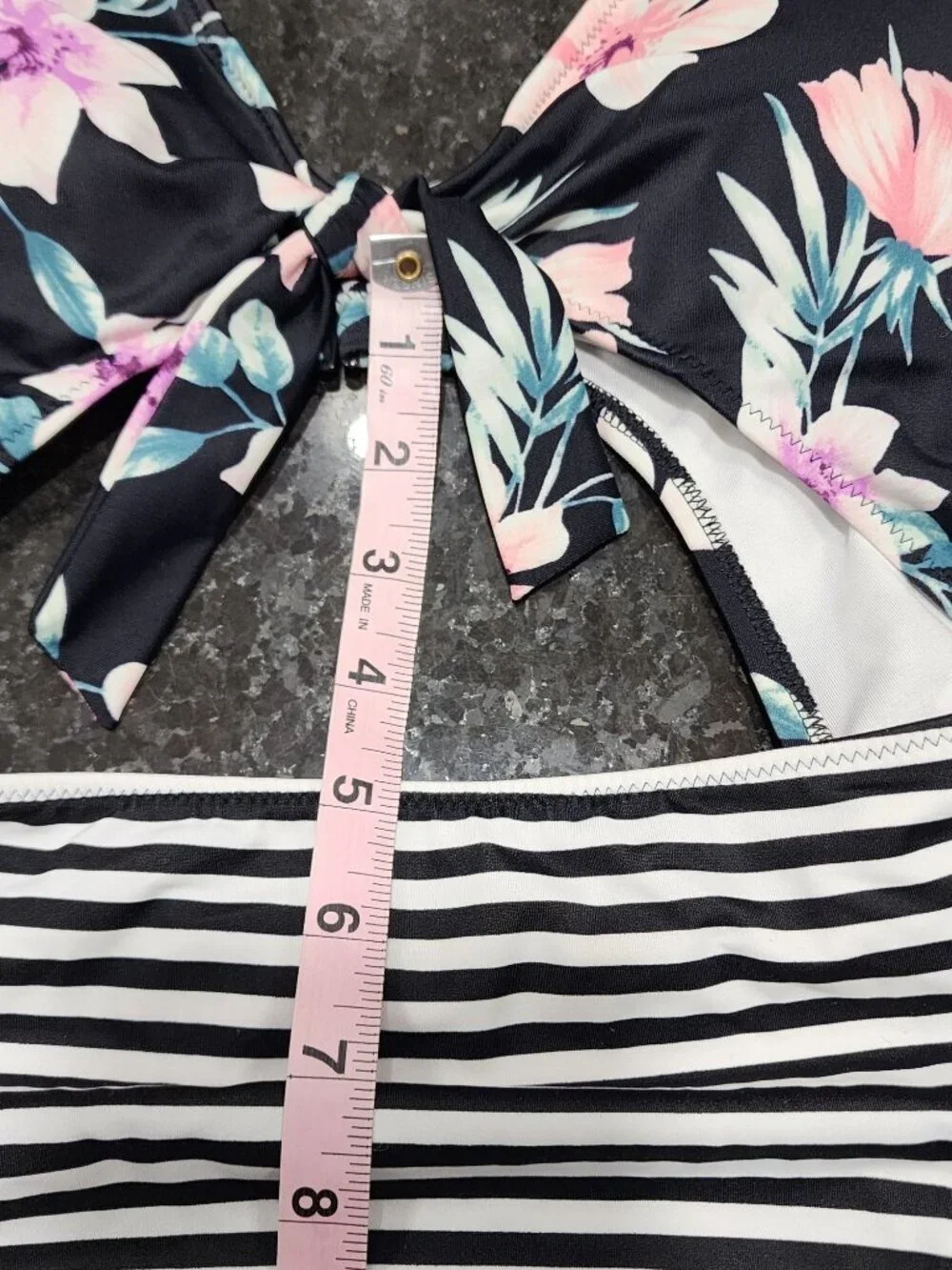 New. PINK Victoria's Secret Tropical Cutout 1 Piece Women's Swim suit size Small